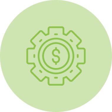 Dolar dişlisi. Web simgesi basit illüstrasyon