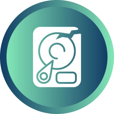 Sabit disk vektör simgesi. Sabit disk sürücüsü düz işareti. 