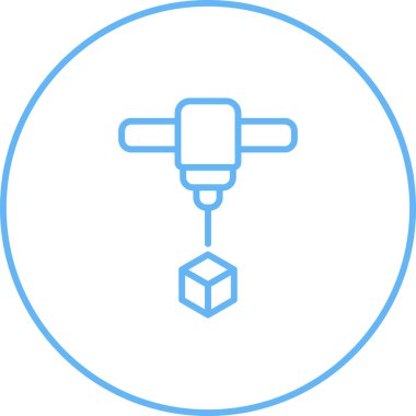 3D baskı simge vektör çizim  