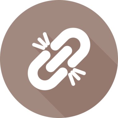 Kırık Bağlantı simgesi, vektör illüstrasyonu basit tasarım