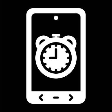 Alarm saat simgesine sahip akıllı telefon