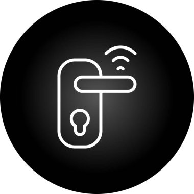 Eşsiz kablosuz anahtar kapı kilidi vektör çizgisi simgesi