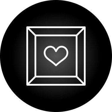  Romantik Mücevher Kutusu ikonu vektör illüstrasyonu