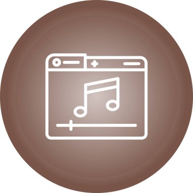 müzik çalar simgesi, vektör illüstrasyonu 