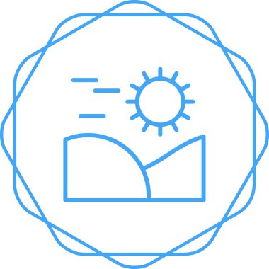 Çöl web simgesi, basit vektör illüstrasyonu