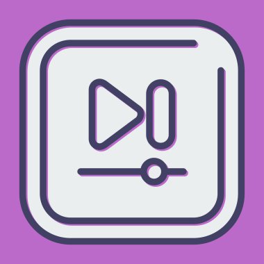 Video Sonraki Parça Kare simgesinin vektör illüstrasyonu