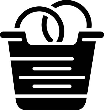 Soğan halkaları yiyecek simgesi, vektör illüstrasyonu