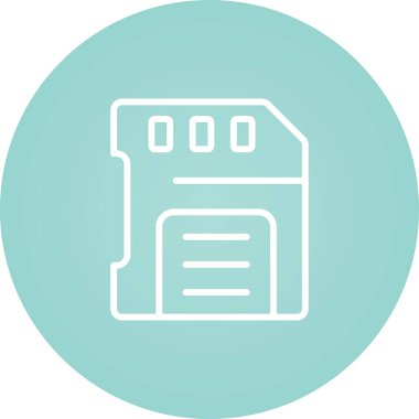 Sd Card web simgesi, basit vektör illüstrasyonu