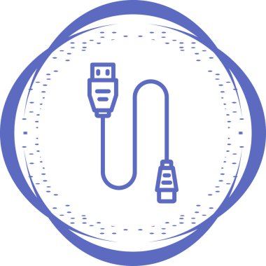 yazıcı kablo simgesi web basit illüstrasyon