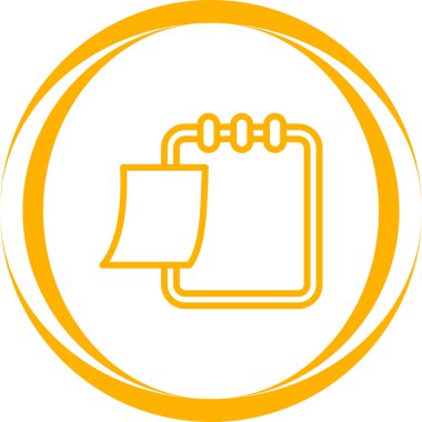 Yapışkan not simgesiyle not defteri yazılıyor. vektör illüstrasyonu  