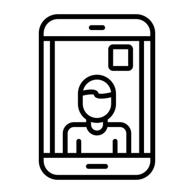 Akıllı Telefon Video Arama simgesi, vektör illüstrasyonu basit tasarım