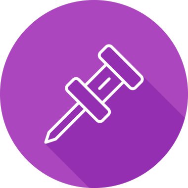 push pin düz simgesi, vektör illüstrasyonu 