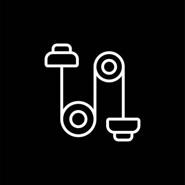 Makara Ağırlığı Simgesi, İp ve Makara Sistemi Simgesi Sanatı İllüstrasyonu