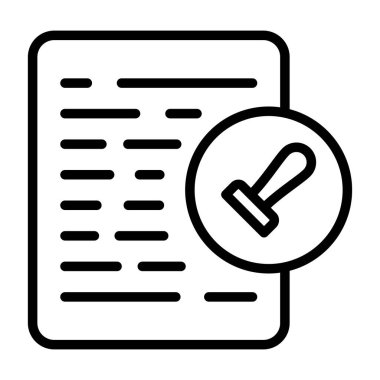 Belge İzni Web simgesi vektör illüstrasyonu