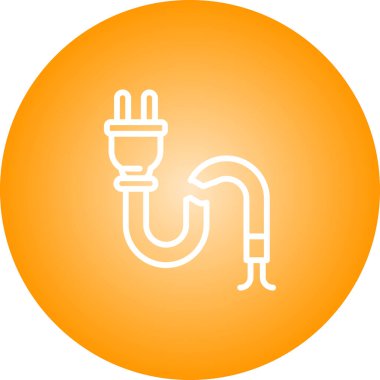 Kırık Kablo ağ simgesi, basit vektör illüstrasyonu