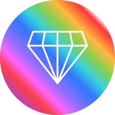 Elmas simgesi, mücevher işareti, vektör illüstrasyonu 