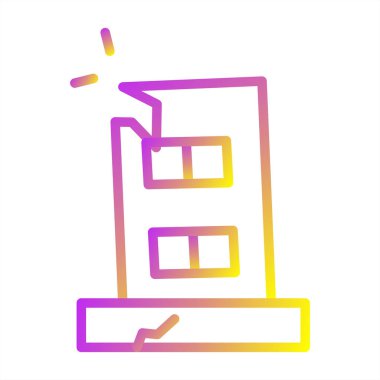 Tesis Hasar simgesi, vektör illüstrasyonu 