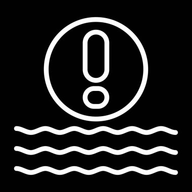 Ünlem işareti olan dalgalar. Web simgesi basit illüstrasyon