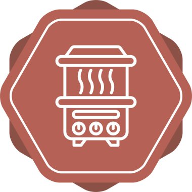 Steamer simgesinin basit vektör illüstrasyonu