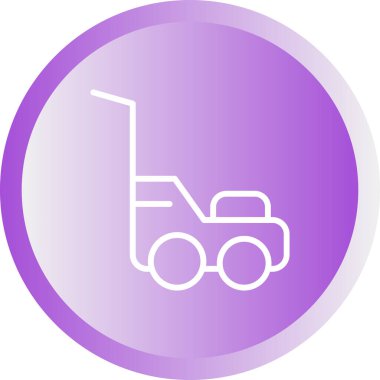 Çim biçme makinesi. Web simgesi basit illüstrasyon