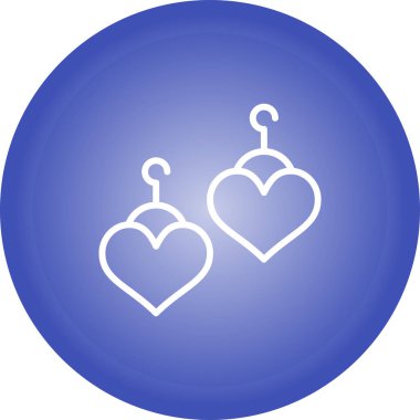 Kalp Şeklinde Küpeler vektör ikonu çizimi