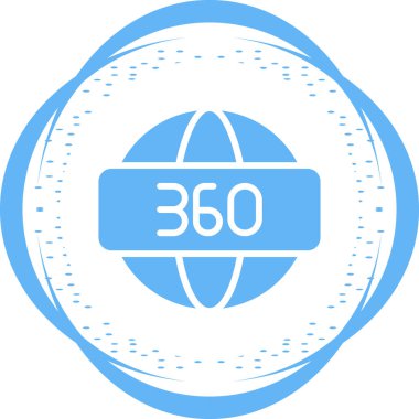 360 Derece sembolü, ağ simgesi, vektör illüstrasyonu 
