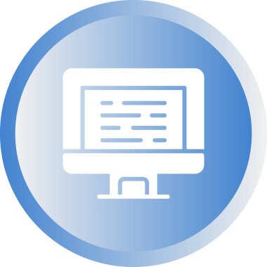 Masaüstü Bilgisayar Web simgesi vektör çizimi