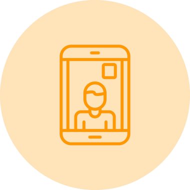 Akıllı Telefon Video Arama simgesi, vektör illüstrasyonu basit tasarım