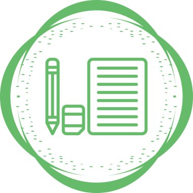 Kağıt ve kalem ağı vektör illüstrasyonlu silgi