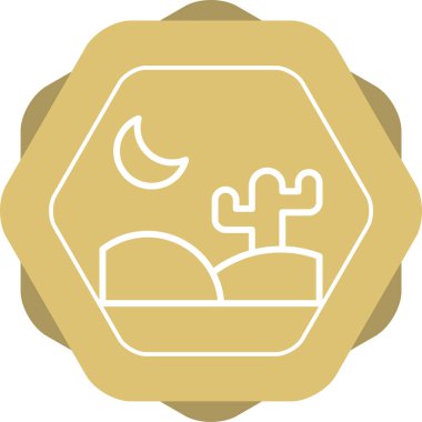 Çöl web simgesi, basit vektör illüstrasyonu