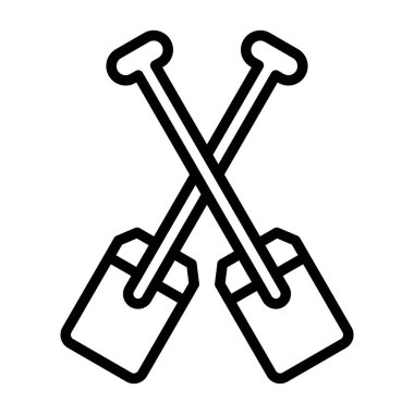 Kürekler simge vektör illüstrasyonu
