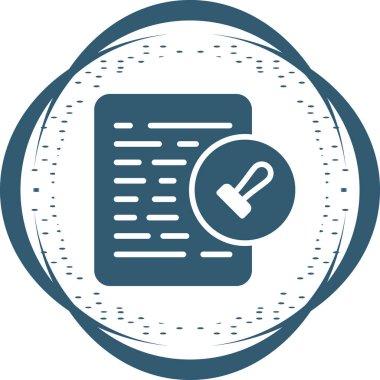 Belge İzni Web simgesi vektör illüstrasyonu