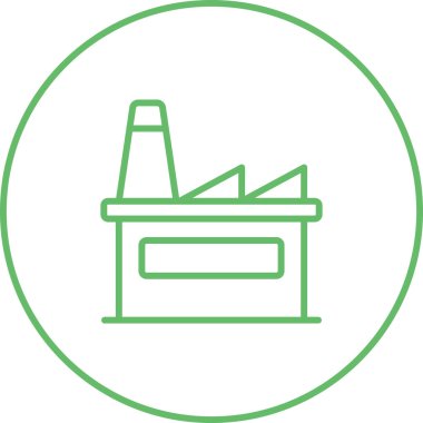 Fabrika Simgesi, Web Tasarımı Düğmesi, Vektör İllüstrasyonu