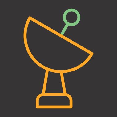 Uydu Tabağı web simgesi, basit vektör illüstrasyonu