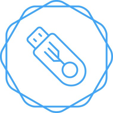 usb flash disk simgesinin vektör çizimi 