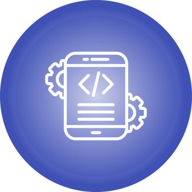 Mobil Uygulama Geliştirme simgesi, vektör illüstrasyonu basit tasarım