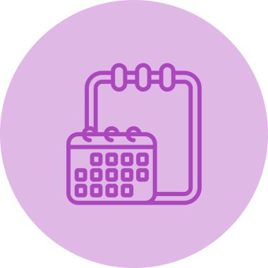 Takvim simgesi ve vektör illüstrasyonlu not defteri