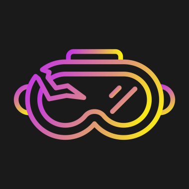vr kulaklık simgesi, web basit illüstrasyon