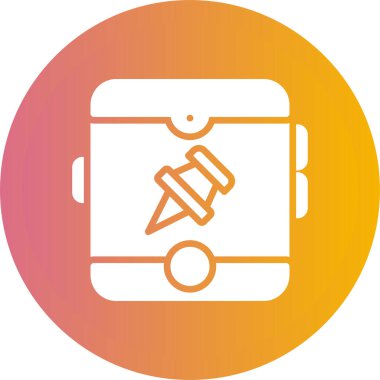 Tablet simgesi, sosyal medya, Instagram pin sembolü, vektör illüstrasyonlu raptiye 