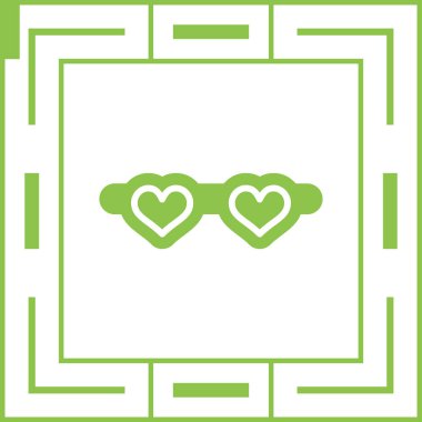 Gözlük Simgesi Vektör Tasarım Şablonu Moda Biçimi