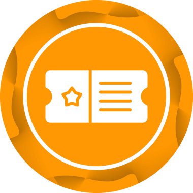 Bilet web simgesi, basit vektör illüstrasyonu
