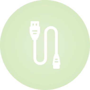 yazıcı kablo simgesi web basit illüstrasyon
