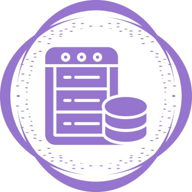 Veritabanı modern simgesinin vektör çizimi