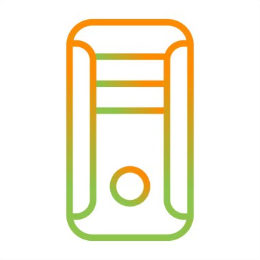 Bilgisayar kılıfı Pc satır simgesi. mobil konsept ve web tasarımı için doğrusal stil işareti. cpu kule kutusu anahat vektör simgesi. Sembol, logo illüstrasyonu. Vektör grafikleri