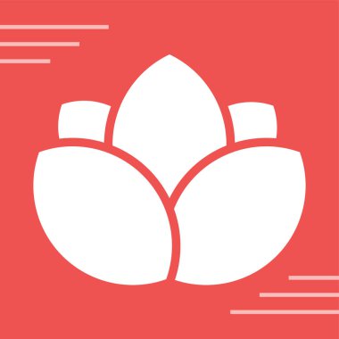 Nilüfer çiçeği. Web simgesi basit illüstrasyon