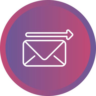 Ok web simgesi ile zarf, basit illüstrasyon