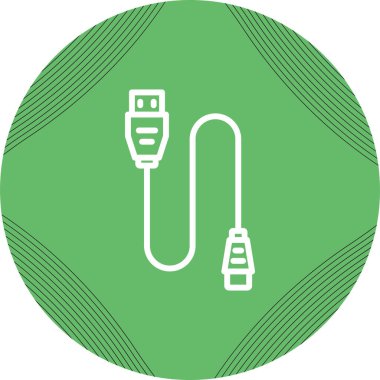 yazıcı kablo simgesi web basit illüstrasyon