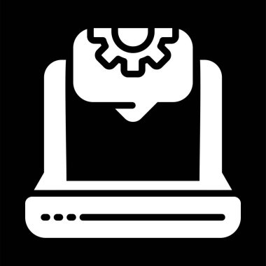 dizüstü bilgisayar simgesi, vektör illüstrasyonu basit tasarım