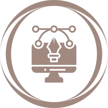 Grafik Tasarım Web simgesi vektör illüstrasyonu
