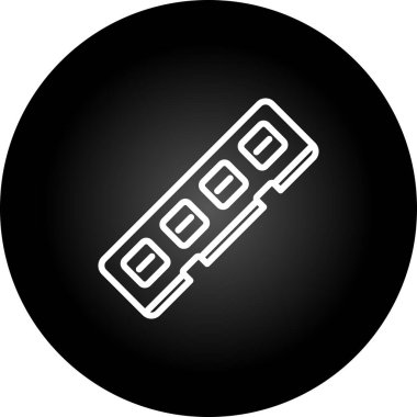 Ram Bellek Vektörü İşareti, Beyaz üzerine izole edilmiş doğrusal renkli Pictogram. Rastgele Erişim Bellek Sembolü, Logo İllüstrasyonu.